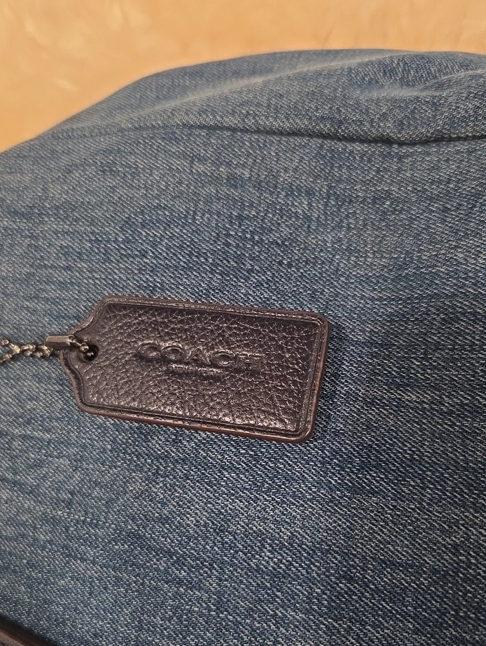 Coach Billie Blue Jean with Leather Trim Backpack NWOT
